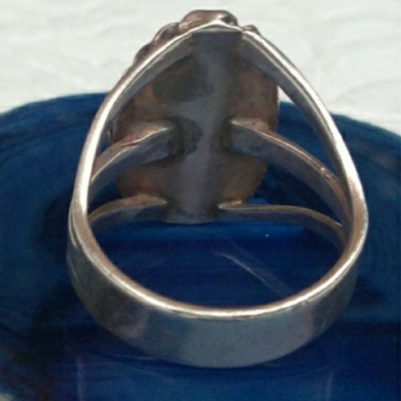 Native American Sterl.Silver Raw Turquoise Ring VINTAGE - Picture 7 of 16